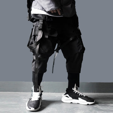 Detachable Multi-Pocket Cargo Pants Men Harajuku Hip Hop Streetwear Joggers Man Elastic Waist Sweatpants
